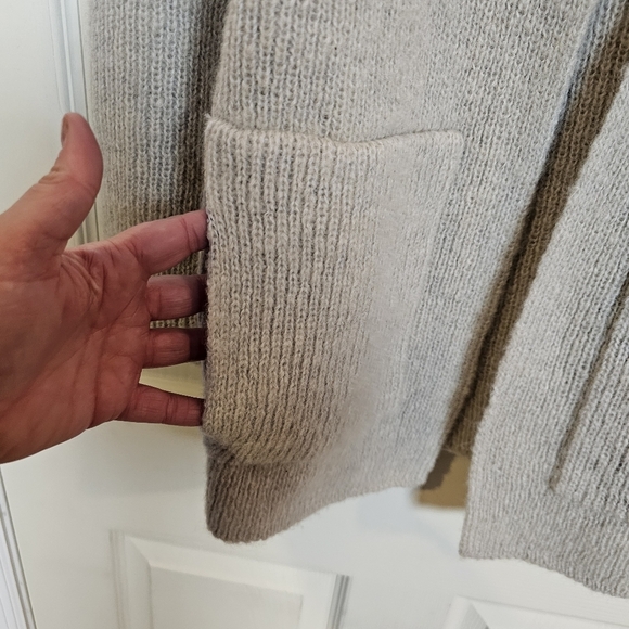 Vintage 50s/60s Grey Mohair Kniy Open Front Sweater - Picture 3 of 6